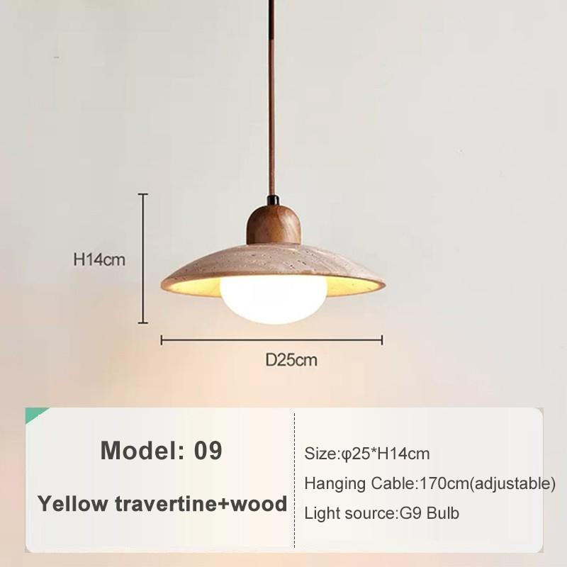 Small Pendant Lamp LED Retro Yellow Hole Stone Bedside Bedroom Dining Room Lighting Hanging Lamp Pendant Light