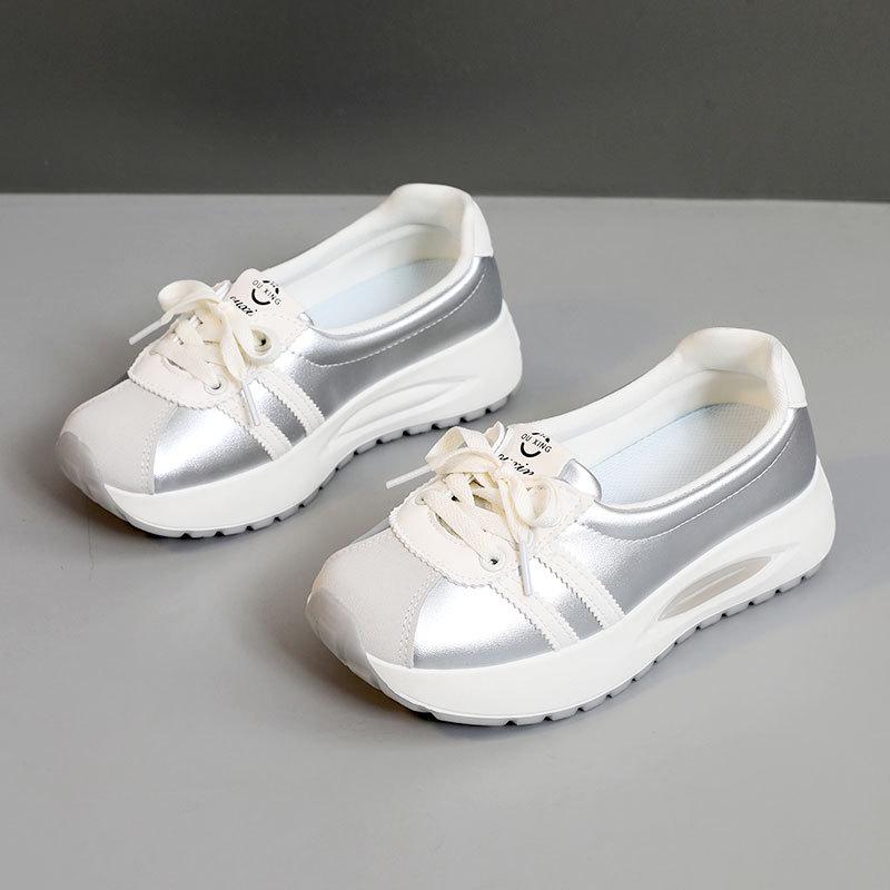 

Q3606 Женские модные белые туфли: Кроссовки универсальные повседневные, дышащие, увеличивающие рост на весну/лето Size 39