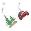 Creative Car Puppy Christmas Pendant Puppy Wooden Xmas Tree Drop Ornaments Painted Colorful Dog Car Hanging Ornaments Party