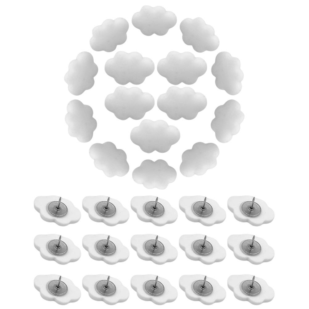 

30 Pcs Cream White Cloud Resin Thumbtacks Creative Pushpins Decorative Tacks Bulletin Board Cork Board Mini Pegs Push Tacks білий