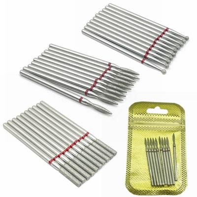 10pcs/pack Nail Drill Bit Polisher Diamond Nail Drills Rotary Bits For Electric Manicure Machine Milling Cutter Bur Nail Drills