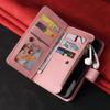 For Samsung Galaxy A56 5G/M56 5G Zipper Wallet Case with 15 Card Slots and Strap Leather Phone Cover
