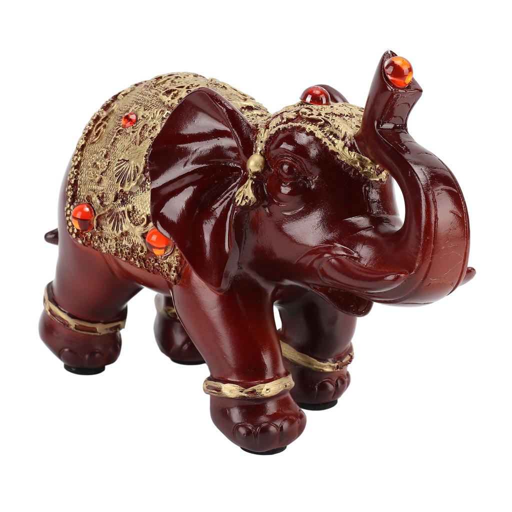 Elephant Statue Durable Resin Cute Elegant Attract Wealth Round Corner Elephant Decor for Home
