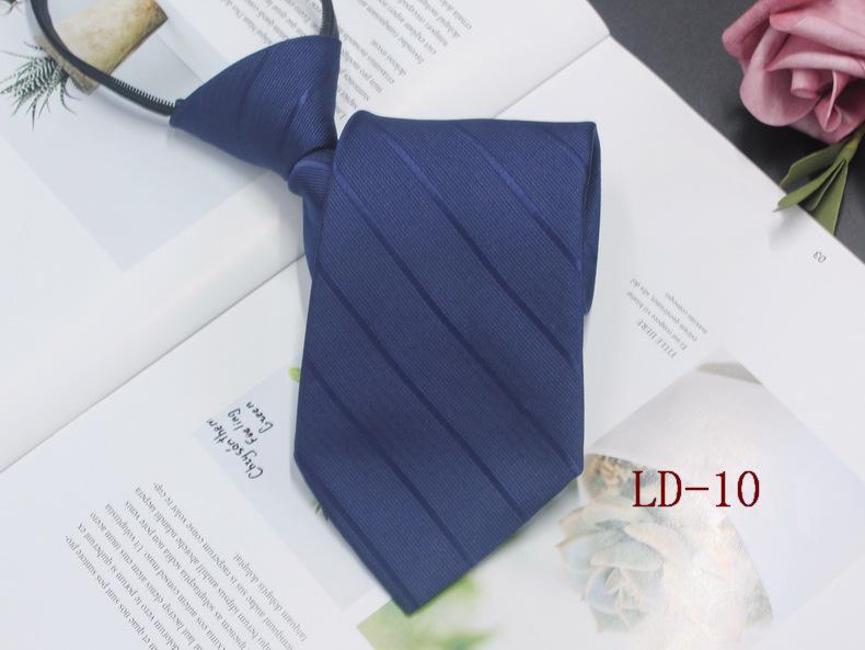 Gravata masculina com zíper para negócios, 8 cm, listras vermelhas e pretas