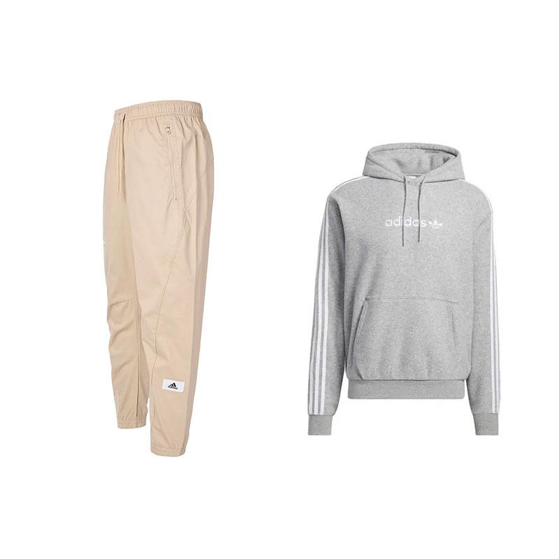 

Adidas Pullover Long Sleeve Hooded Sweatshirt Letter Logo Outdoor Sports Casual Pants Set Men Sweatshirt Set H31237+IP4990 M