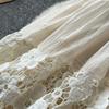 Moda femei broderie flori dantela scobire rochie de vară ocazional fără mâneci largi de vacanță rochii de plajă