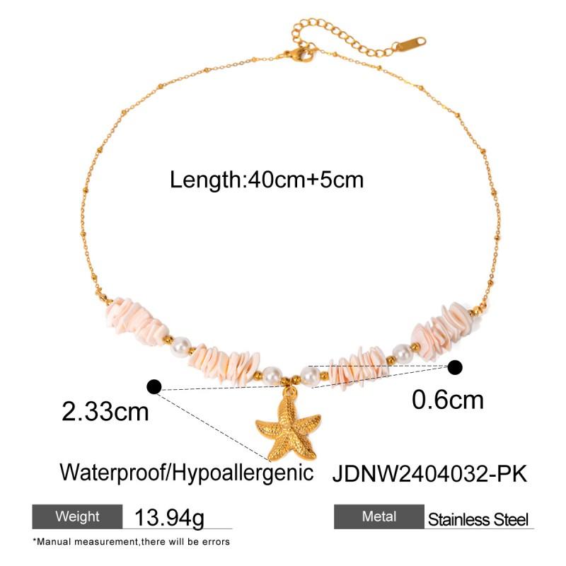 Stainless Steel Starfish Shell Conch Bracelet 18K Gold Plated Ocean Theme Jewelry Women