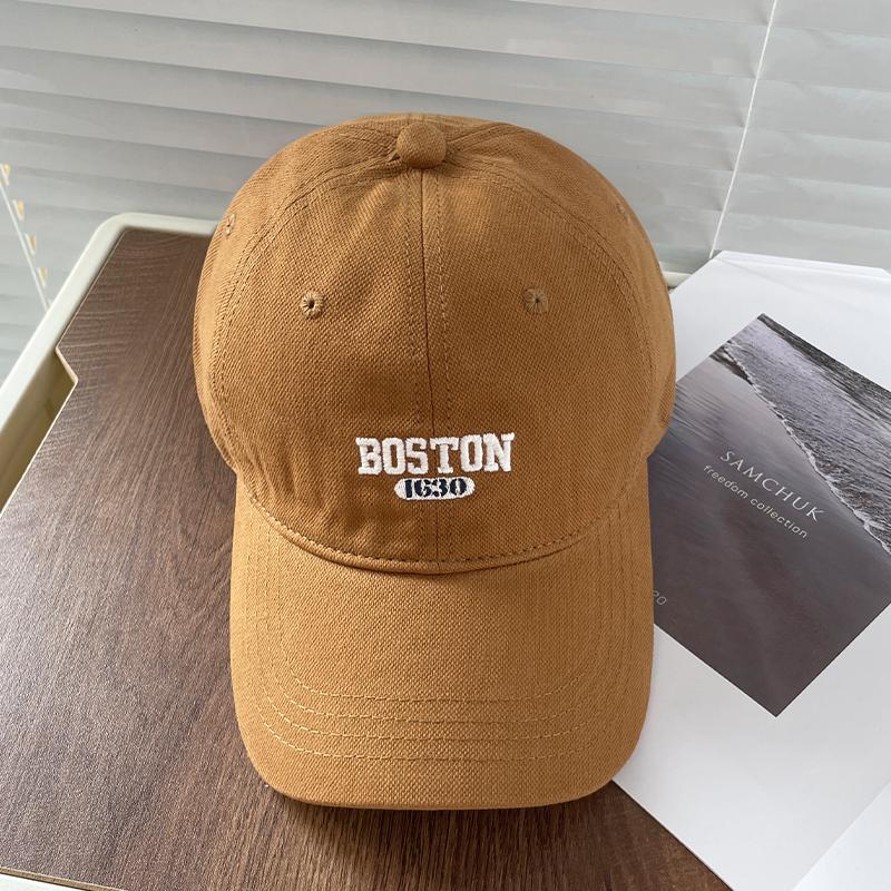 

BOSTON Embroidered Baseball Hat for Men and Women, Four Seasons Soft Duck Tongue Hat, Travel, Hiking, Outdoor Adjustable верблюд