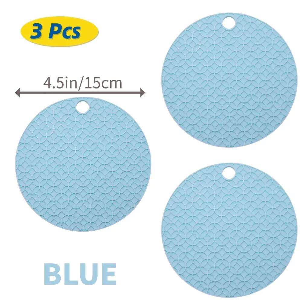 3 5 10 Stück Silikon-Untersetzer Set Hitzebeständig Rutschfest Getränkebecher-Matten Küchen-Esstisch-Schutz Topfhalter Mehrzweck-Pads