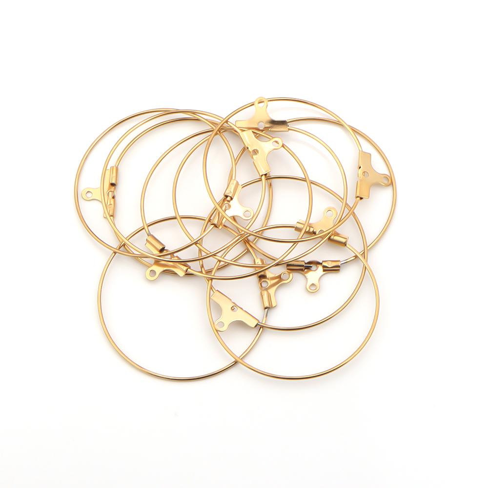 10-20Pcs Stainless Steel Big Circle Ear Wire Earrings 20/25/30/35/40mm Hoop Earring Hooks Connector DIY Earrings Jewelry Making