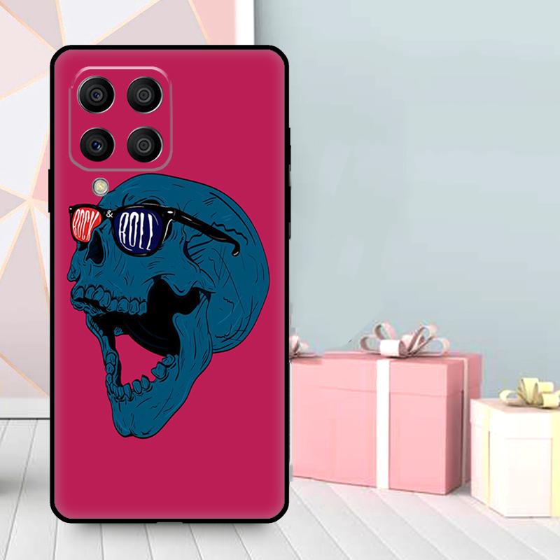 Rock and Roll Skull Case For Samsung Galaxy M56 M52 M32 M53 M16 M11 M21 M31 M35 M12 M13 M14 M15 M36 M55 M34 M54