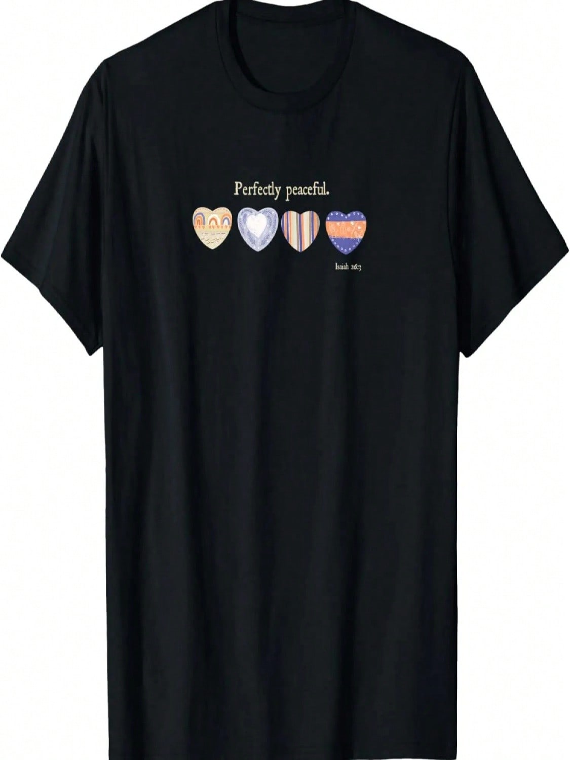 Isaiah 26_3 Perfectly Peaceful Hearts Valentine s T-Shirt S разноцветный