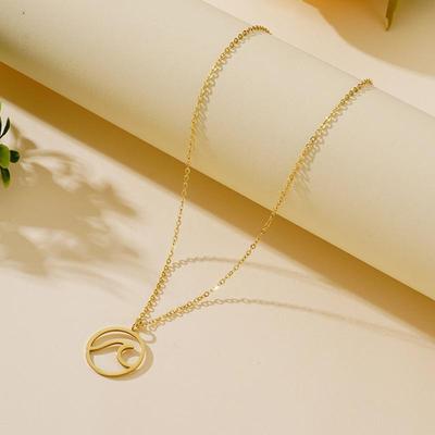 Elegante Wellen-Anhänger-Halskette - Modisches Accessoire aus Edelstahl für Damen