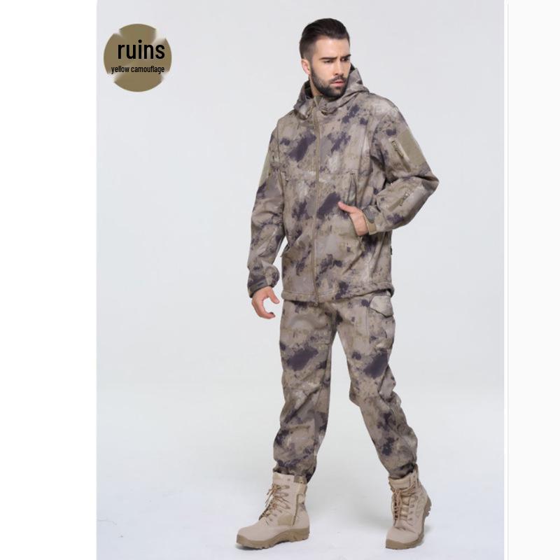 Pánska nepremokavá vetruodolná softshellová bunda TAD Sharkskin s maskovacou fleecovou podšívkou