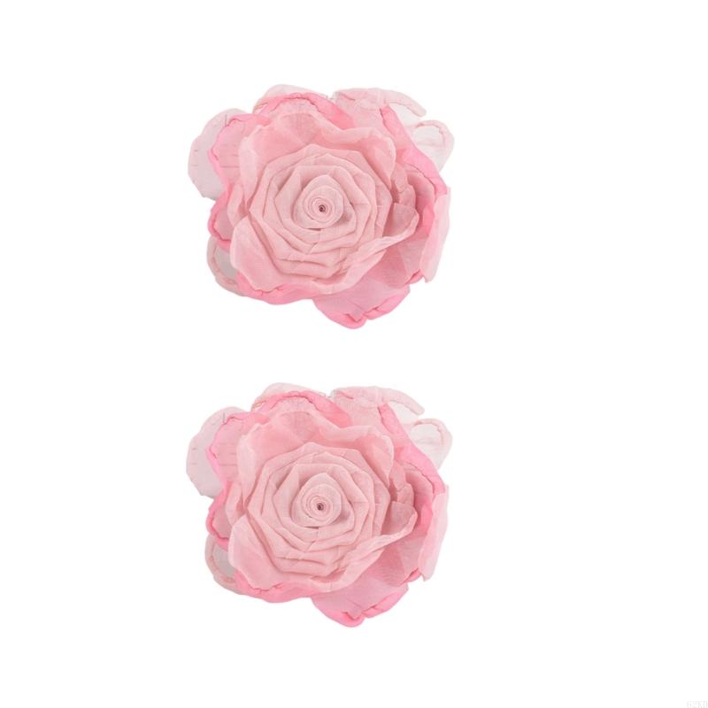 62KD 2 Piece Artificial Flower Curtain Tiebacks Metal Spring Clips for Window Drapes Drapery Holdbacks Clamps Room Decoration