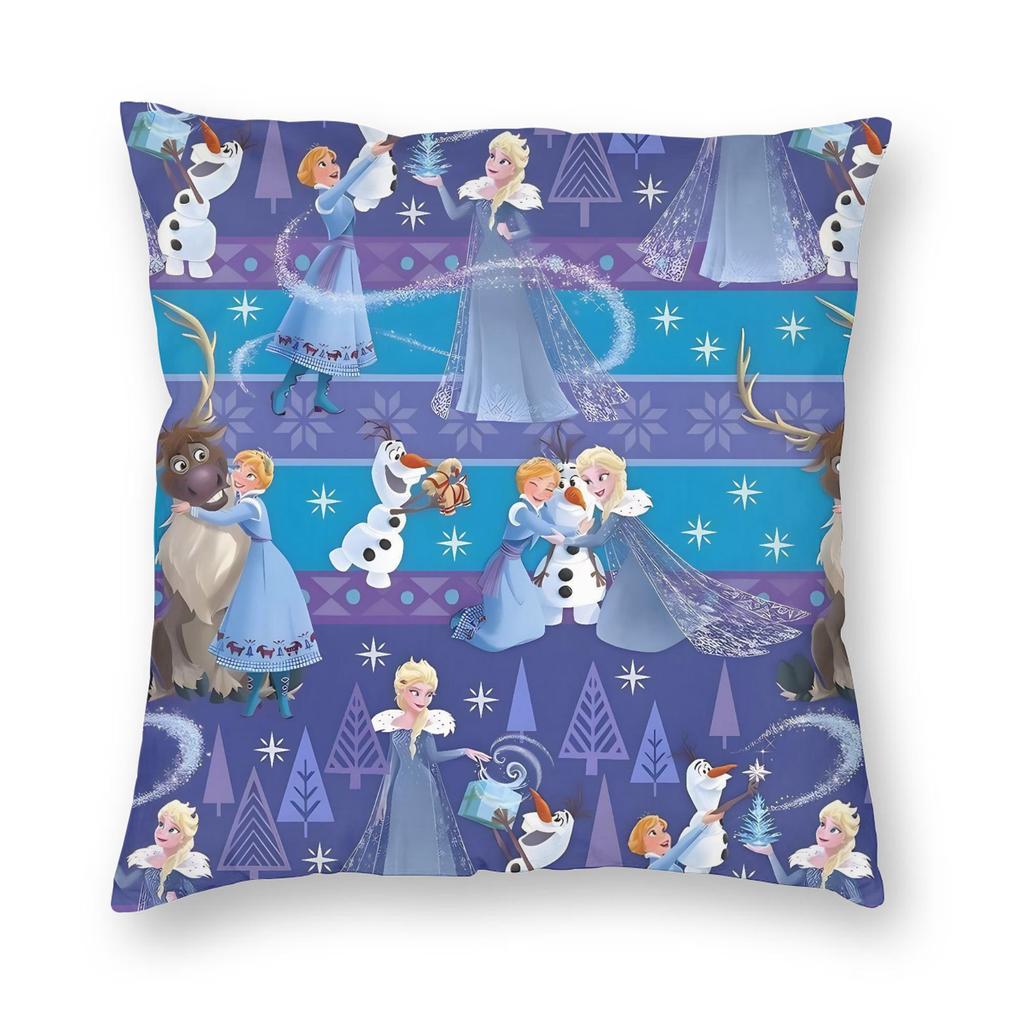 Elsa and Anna Frozen Pillowcase Double-sided Printing Polyester Cushion Cover Decorations  Throw Pillow Case Cover Home Zipper