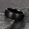 Stainless Steel Rings Black Solid Simple Vintage Rings for Men Wedding Bands Christmas Party Jewelry