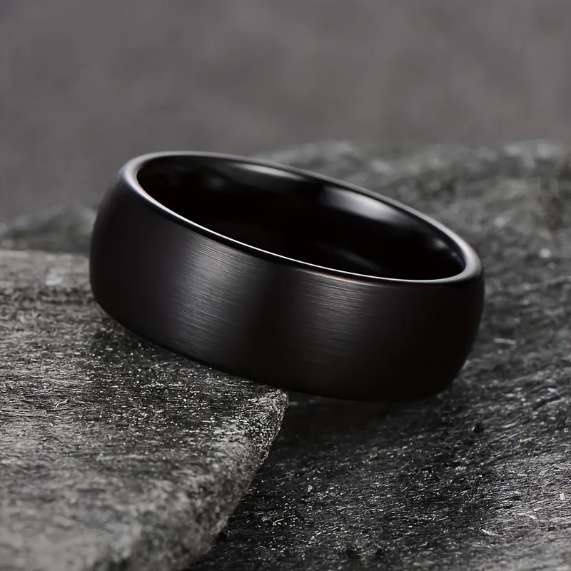 

Stainless Steel Rings Black Solid Simple Vintage Rings for Men Wedding Bands Christmas Party Jewelry 6 чёрный