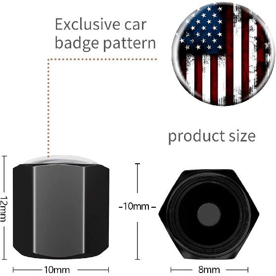 Tire Valve Stem Caps 4 Pack, Car Wheel Stem Caps,Aluminum Air Valve Covers Universal Fit for Cars, SUVs,Trucks, Bikes, and Motorcycles(Vintage n