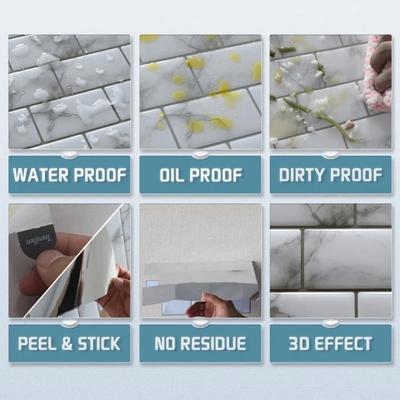 1pcs Self-adhesive 3D Wall Tile PVC Waterproof Peel and Stick Wallpaper DIY Multifunction Kitchen Backsplash