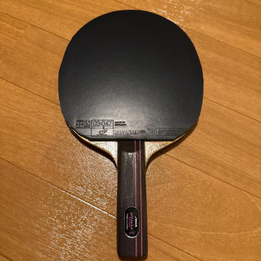 Used STIGA AZALEA OFFENSIVE table tennis racket with double-sided rubber