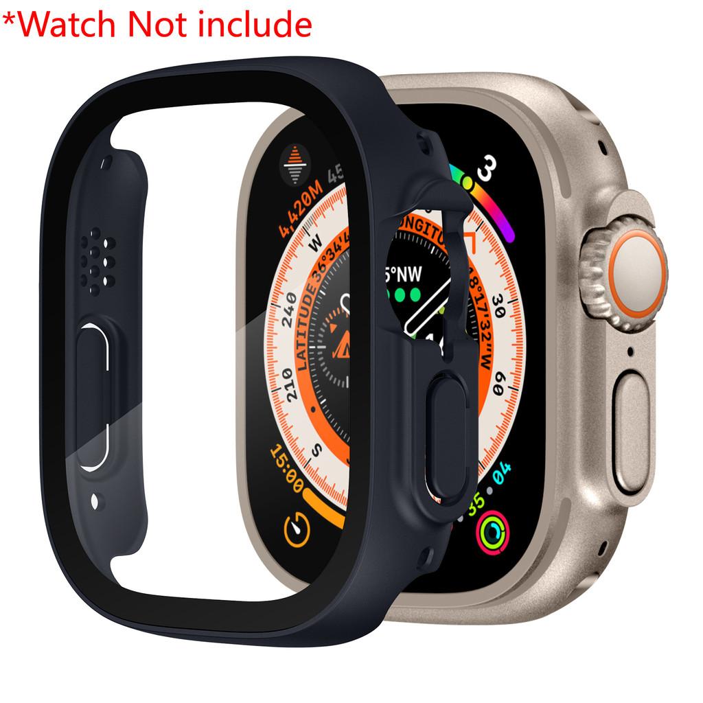 Cover For Apple Watch Ultra Case 49mm Accessories PC Shockproof Bumper+Tempered Glass Screen Protector Iwatch Series Ultra 2