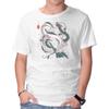 Unisex Crew Neck T-Shirt Japanese Dragons Graphic Short Sleeve Casual Tee