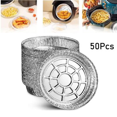 Baking Roasting Round Aluminium Foil Trays Containers Aluminum Foil Tin Box Air Fryer Liner