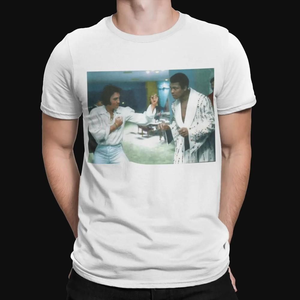 Muhammad Ali Elvis Presley T-Shirt Retro Cool Gift Tee Music Boxing 70s UK Unisex T-Shirt M