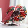 Women's Extra Wide Brim Beach Sun Hat, Summer Fashion Printed Ribbon Sun Cap, UV Protection Foldable Breathable hat