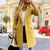 Damesjas Reverskraag Zakken Effen kleur Dubbelrijig Slim fit Thermisch Lange mouwen Forenzen Daten Lente Herfst Winter Jas