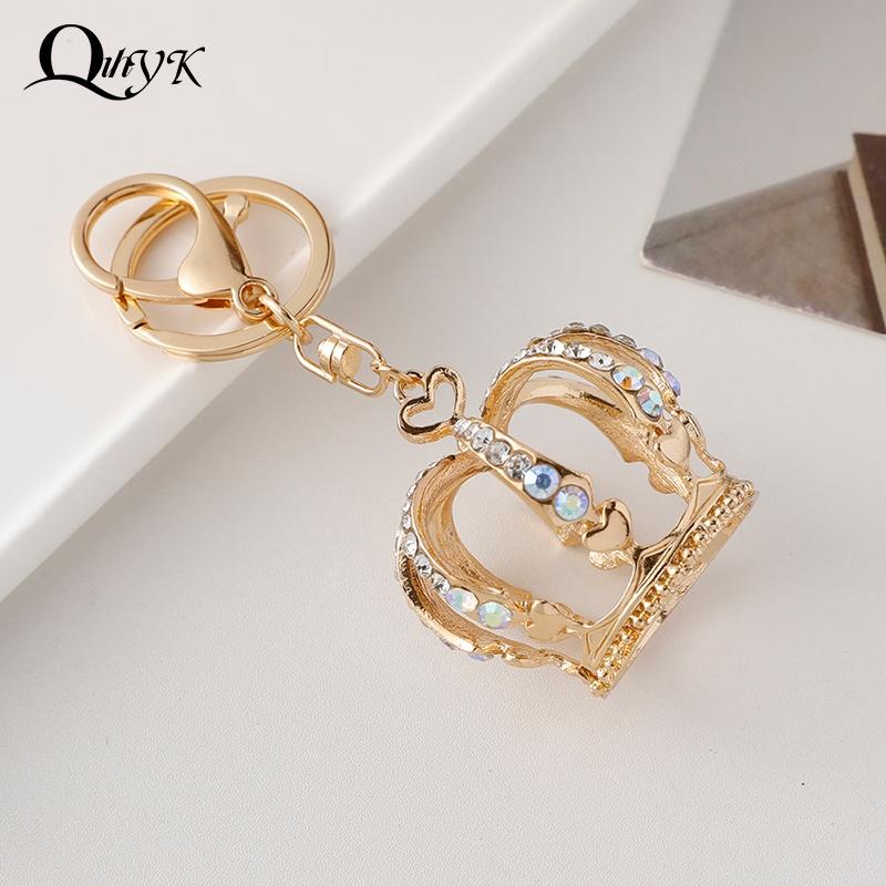Mode Kristallkrone Emaille Kristall Metall Taschenanhänger Schlüsselanhänger Schlüsselanhänger Für Auto Schmuck Geschenk