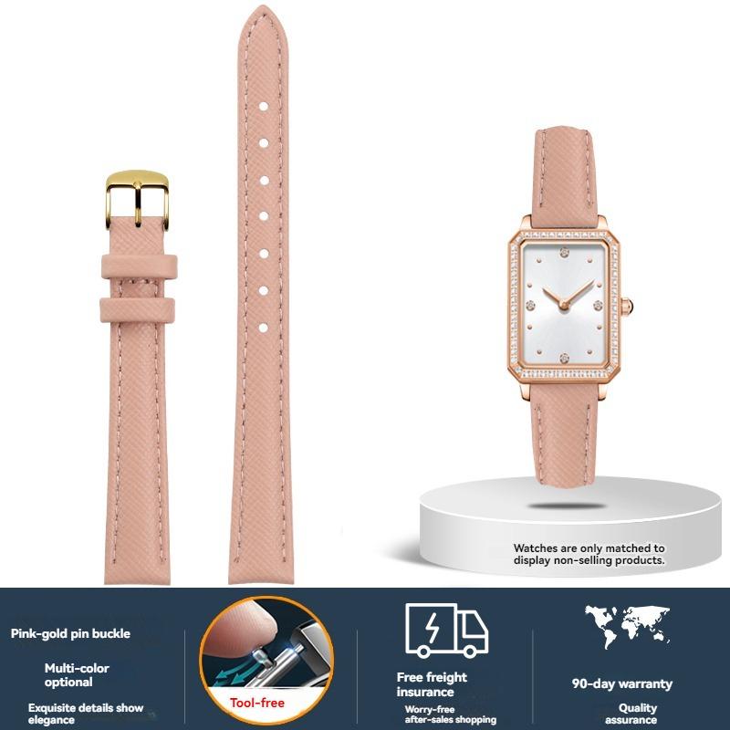 Cowhide Strap women for Fiyta DW Fossil Casio Longines calfskin 10mm 12mm 14mm 16mm 18mm watch strap bracelet Black Green Red