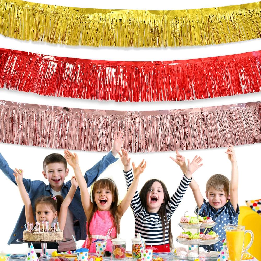 3M Premium Fringe Banner Party Streamers Foil Tinsel Garland For Birthday Wedding Anniversary Party Decorations Hanging Decor