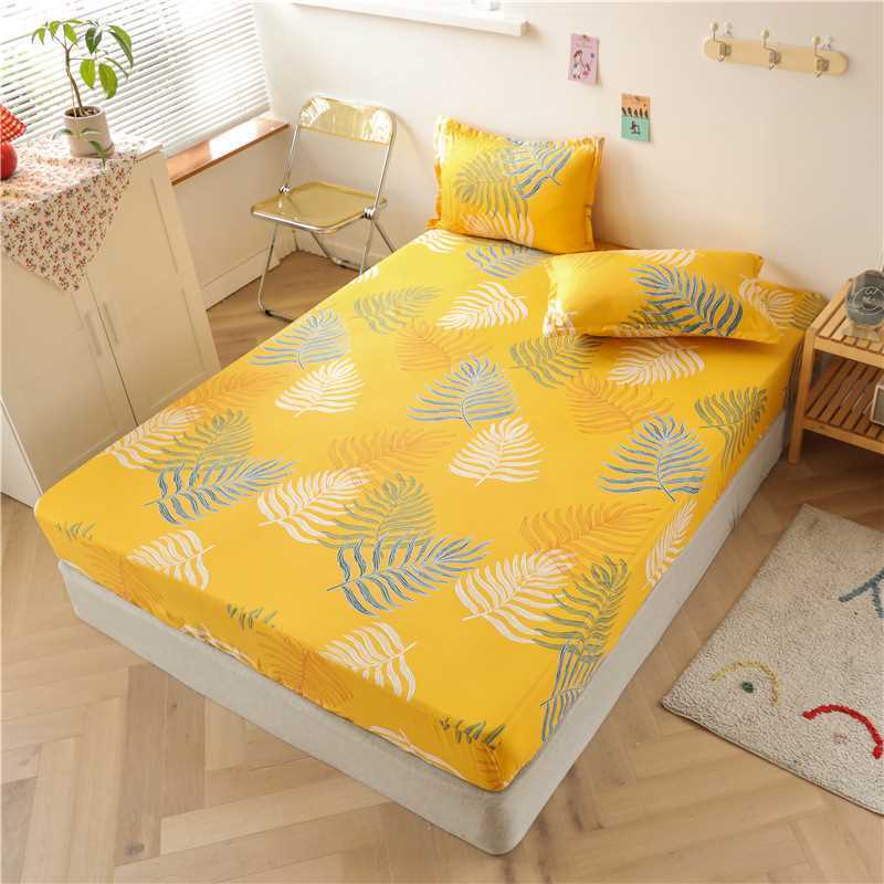 Home Textile Fashion Printed Fitted Sheet 1pcs Four Corner Elastic Band Bed Sheet Mattress Cover (Without Pillowcase)