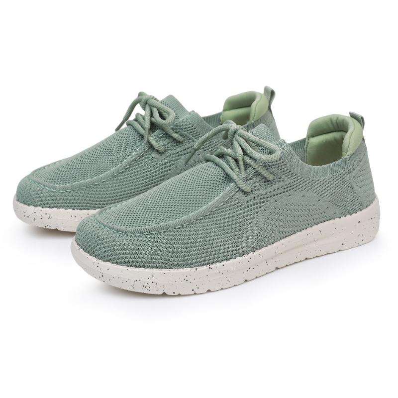 Men's Green Fabric Sports Shoes - Summer Casual Shoes, Lightweight and Breathable Daily Loafers, Minimalist Casual Shoes Yijiao