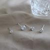 Various Sized 3mm 4mm 5mm 6mm Zircon Zc White Stone Studs Earrings 18K Gold Plated for Wedding Engagement Anniversary Party