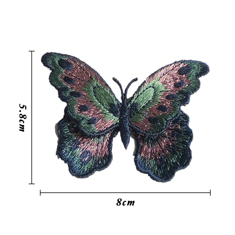 

5Pcs Colorful Butterfly Fabric Applique Embroidery Patches 8x5.8cm Sew-On Stickers for DIY Sewing Hanfu Dress Clothing Patch