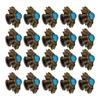 20 Set Daisy Decorative Conchos Buckles Simulation Turquoise Alloy Rivets Vintage Western Metal Screwback Buttons