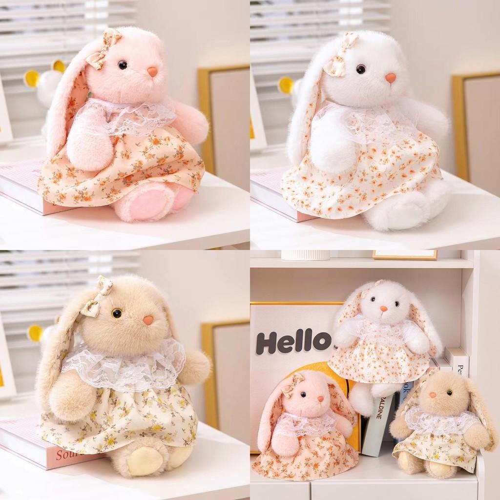 Skirt Flower Wear Rabbit Plush Toy Cute Animal Stuffed Doll Kids Gift Birthday