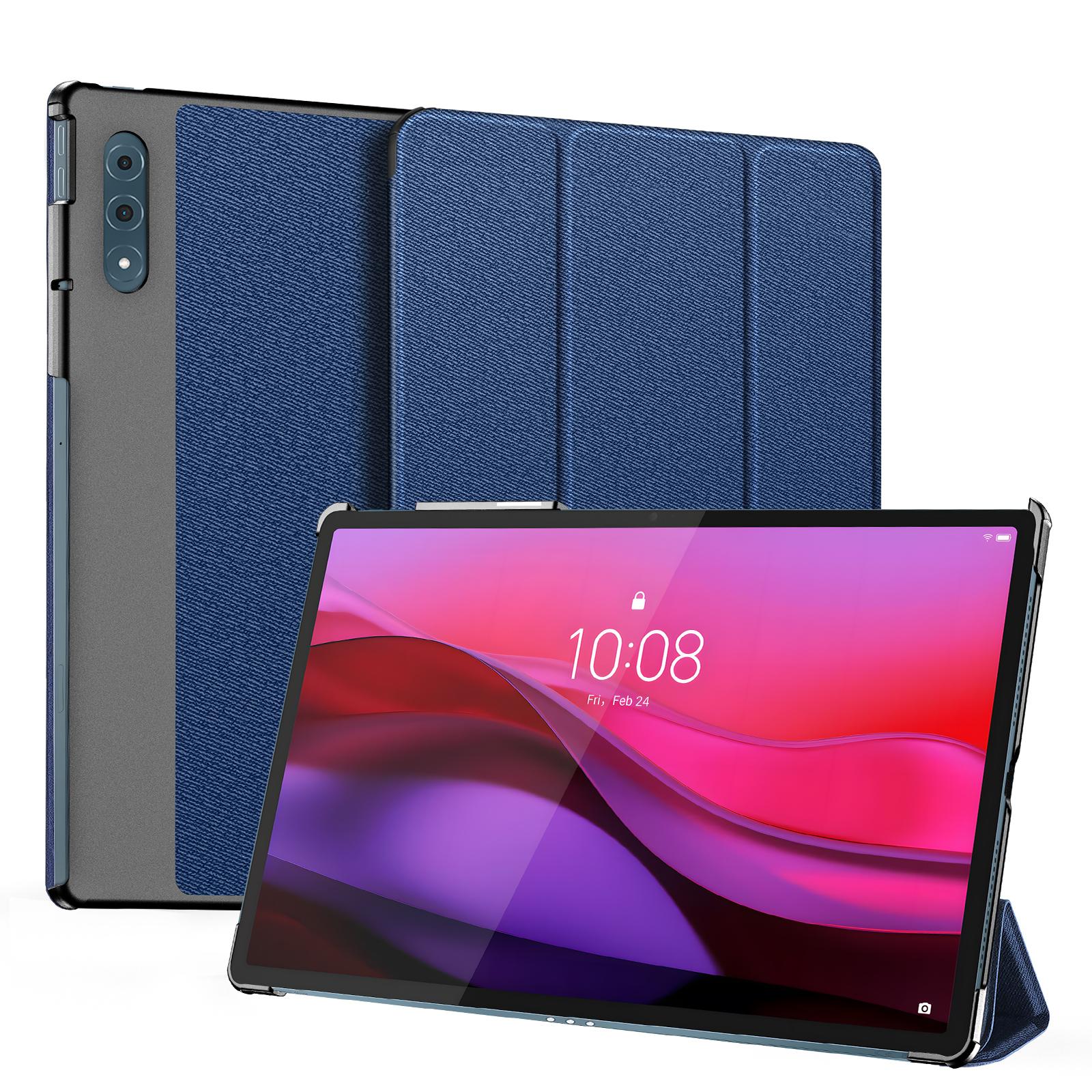 

Чохол для Lenovo Yoga Tab Plus DUX DUCIS Серії Domo Трискладний Стенд Захисна Обкладинка для Планшета з PU Шкіри Blue