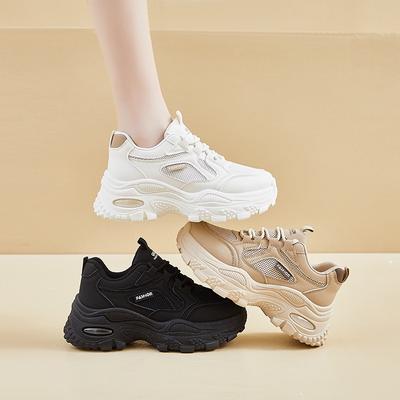 Damskie Codzienne Buty Dad Sneakers Wygodne Gruba Platforma Buty do Biegania Antypoślizgowe Sznurowane Oddychające Buty do Chodzenia dla Kobiet Treningowe Tenisowe Sneakersy