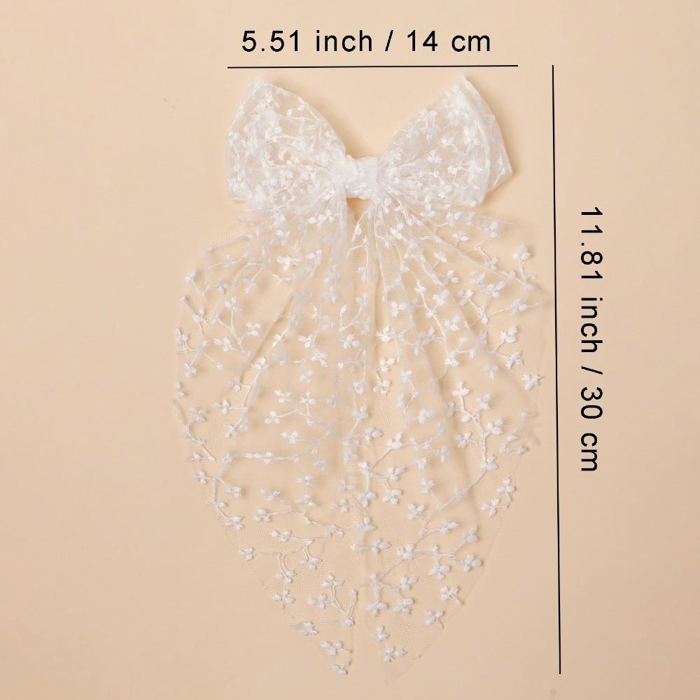 Fashion Elegant Lace Bow Hairpin Flower Embroidery Vintage Princess Style Hair Clip Mesh Ribbon Kids Hair Accessories Teenager