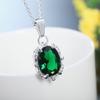 925 Sterling Silver Green Zircon Pendants Necklaces for Women Ladies Luxury Jewelry Accessories Gifts  Jewellery Money 925