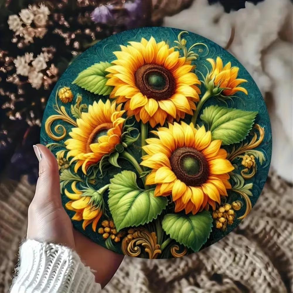 Metal Tin Sign Flower Sunflower Wall Art Durable Indoor Outdoor Decor Plaque