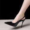 Women's Black One-Strap Stilettos: French-Style, Closed Toe, Spring Collection