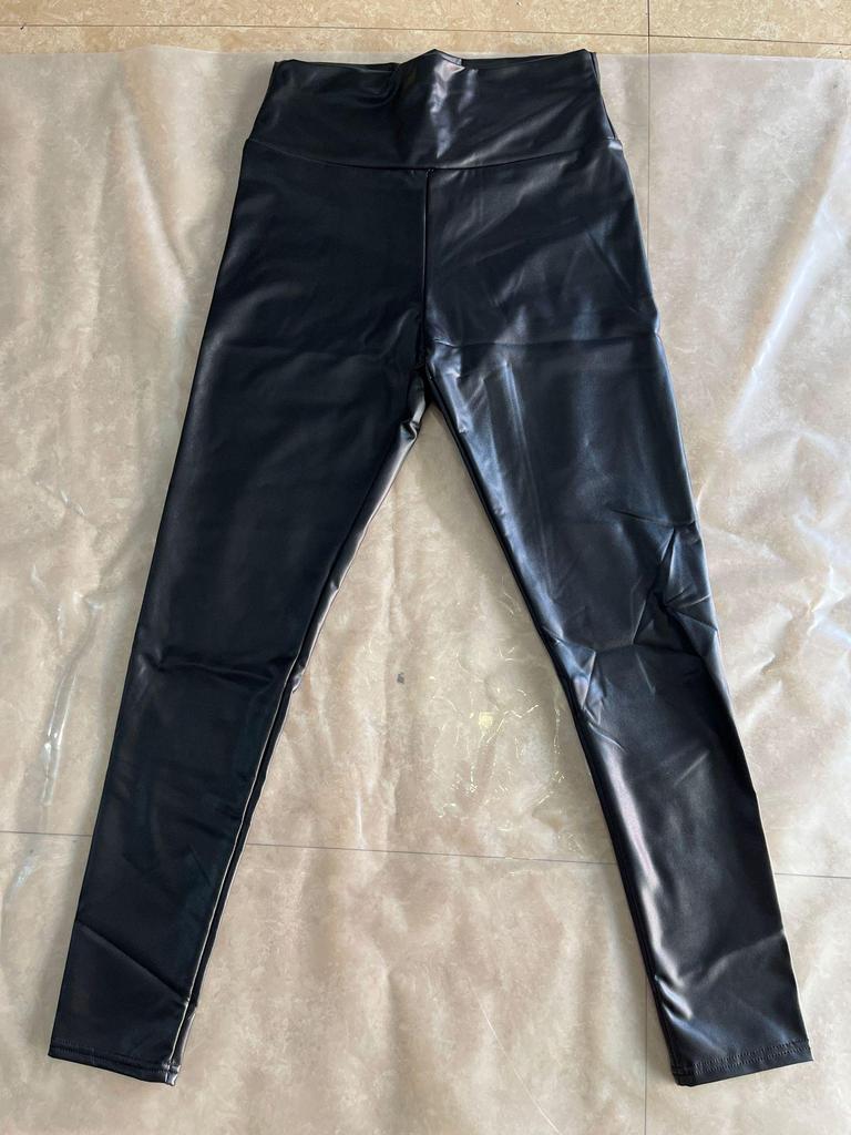 High-Waisted PU Leather Leggings - Autumn/Winter, Four-Way Stretch Outerwear