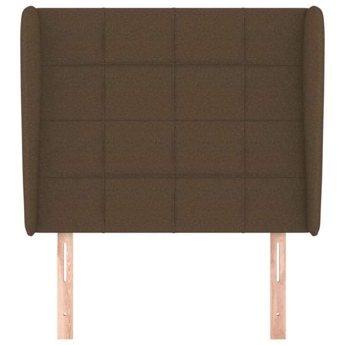 VidaXL Tête de lit avec oreilles Marron foncé 103x23x118-128 cm Tissu3117949