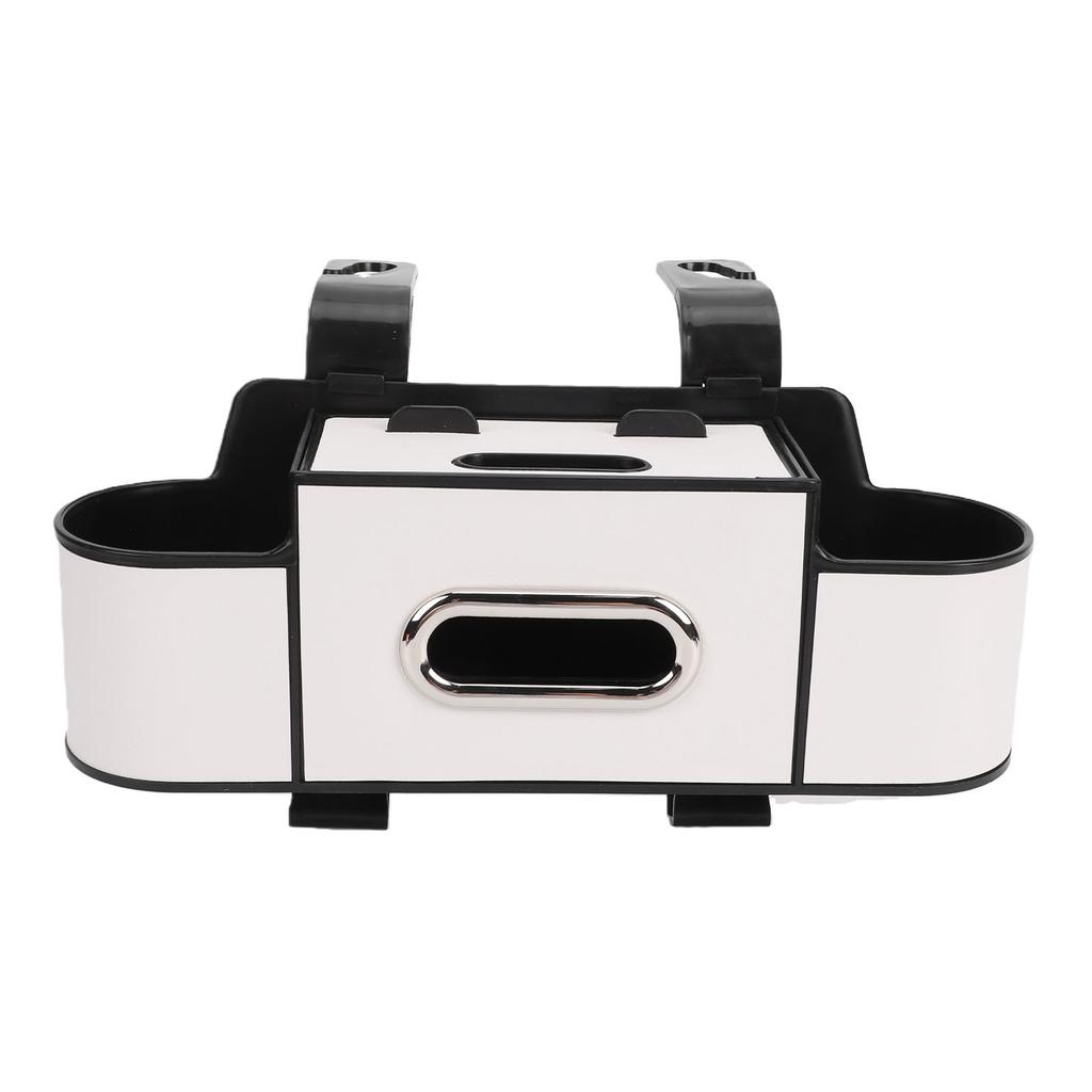 Car Back Seat Organizer with Cup Holder Tissue Dispenser Hooks Multifunctional Seat Back Storage Box for SUV Truck