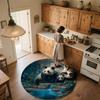 Two-Animal Wall Decor,Round Area Rug,Carpet Rug for Living Room Bedroom Sofa Playroom Decor,Non-slip Floor Mat